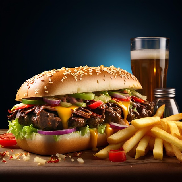 Free ai generated cheesesteak sandwich illustration