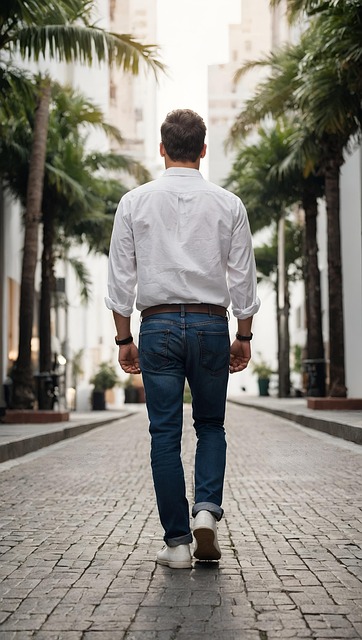 Free ai generated man walking illustration