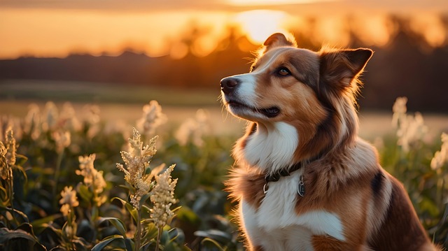 Ai Generado, Perro, Atardecer, Mascota