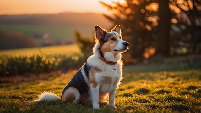 Ai Generado, Perro, Atardecer, Mascota