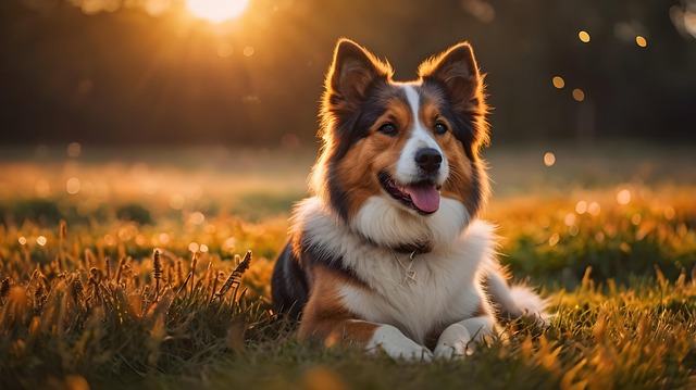 Ai Generado, Perro, Atardecer, Mascota