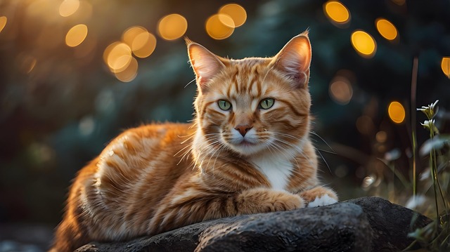 Ai Generado, Gato, Atardecer, Mascota