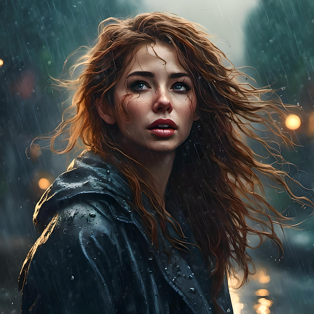 Free ai generated woman storm illustration