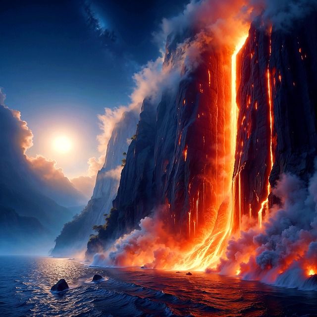 Free volcano volcanic eruption lava illustration