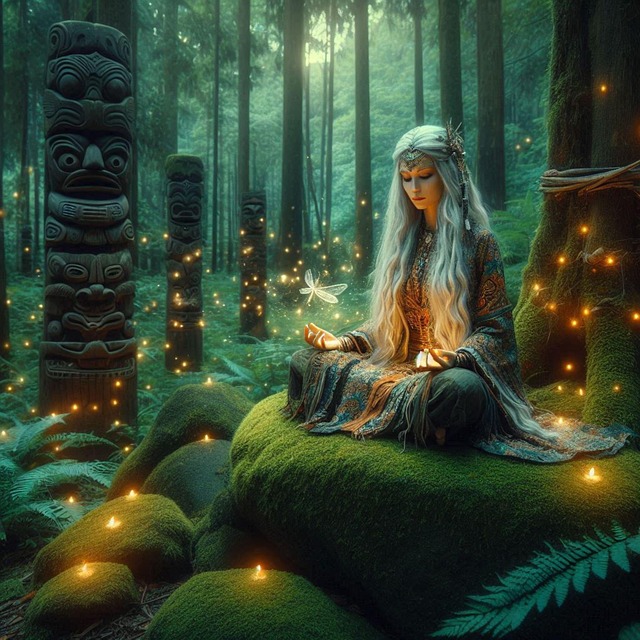Free ai generated woman shamanic illustration