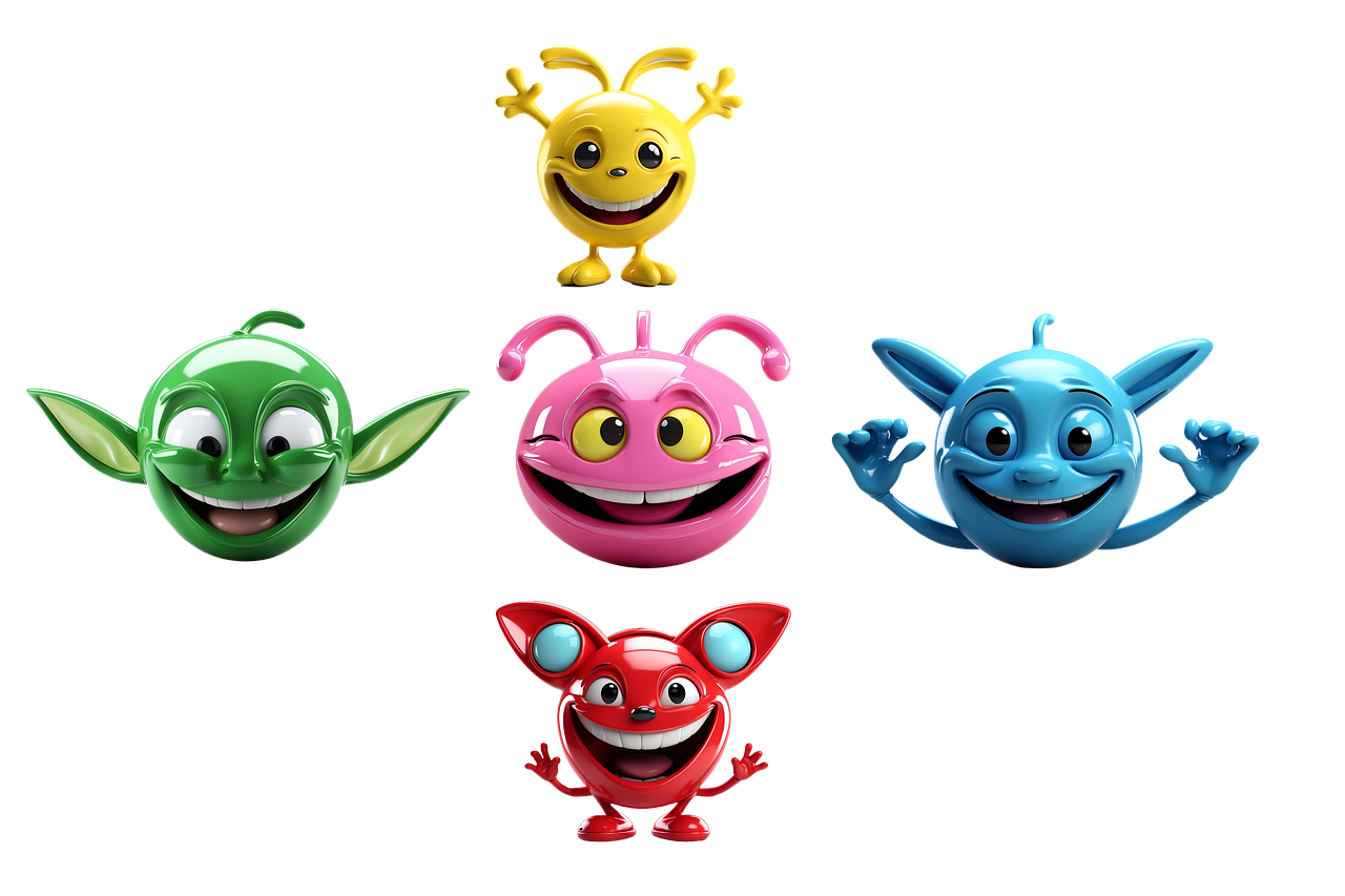 Free smiley joy alien illustration