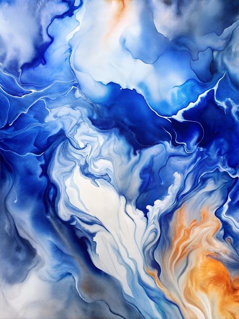 Free abstract painting blue illustration
