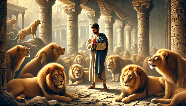 Free ai generated unyielding faith daniel's courage illustration