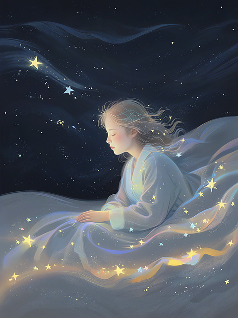 Free sleep stars fiction illustration