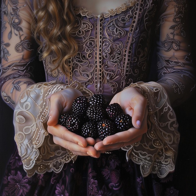 Free ai generated blackberries hands illustration