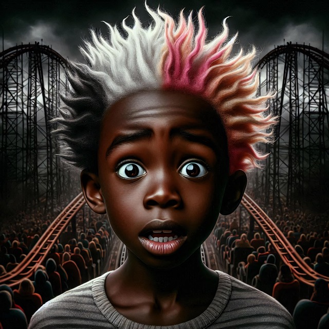 Free ai generated rollercoaster boy illustration