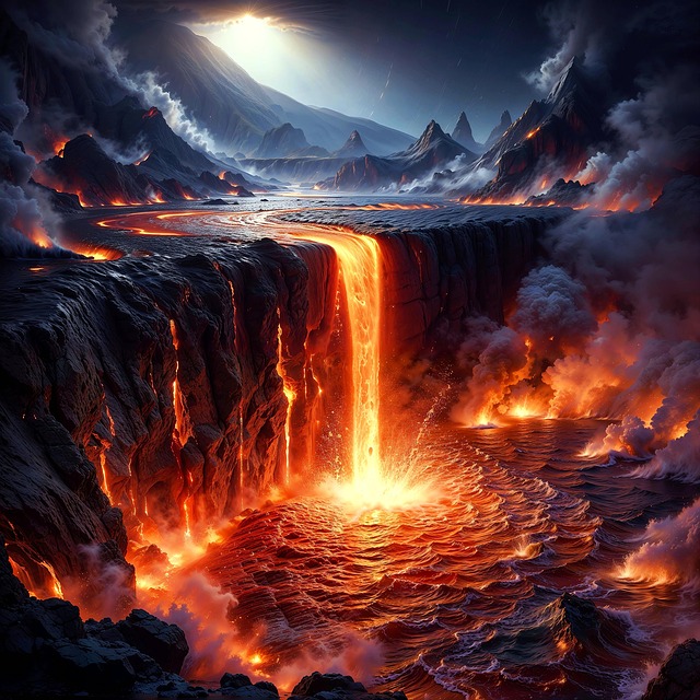 Free volcano volcanic eruption lava illustration