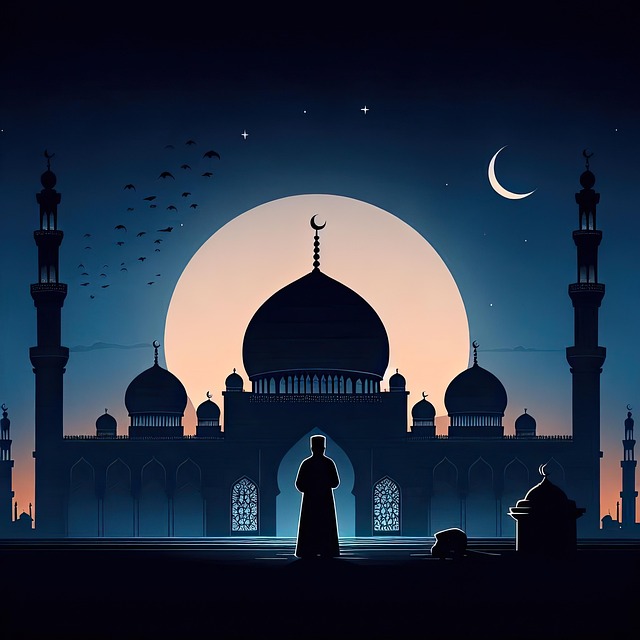 Free ai generated muslim praying islamic prayer illustration