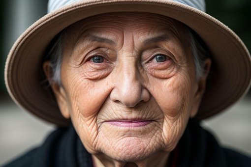 Senior, Gammel, Kvinde, Portræt, Smil