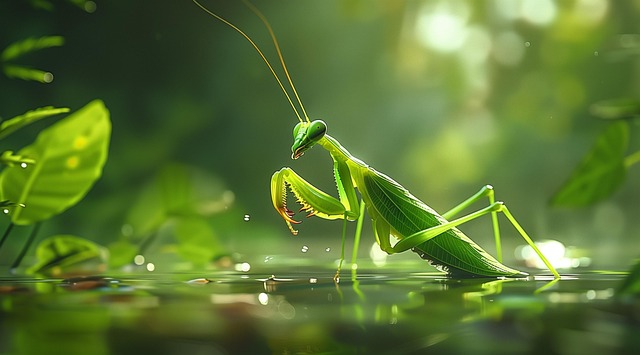 Free insect praying mantis green illustration
