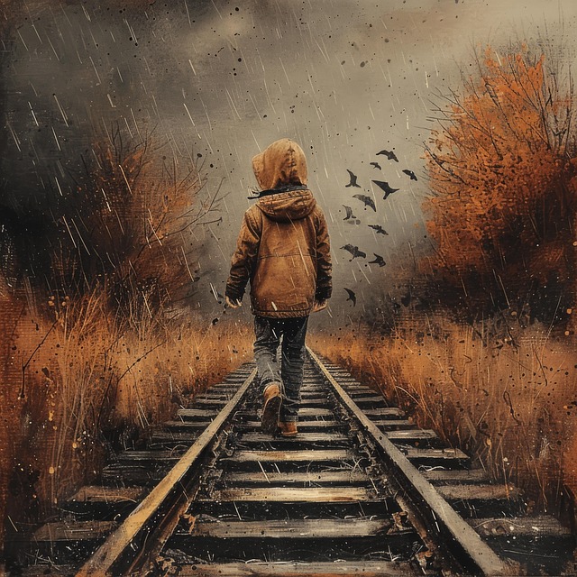 Free rail road child railway illustration