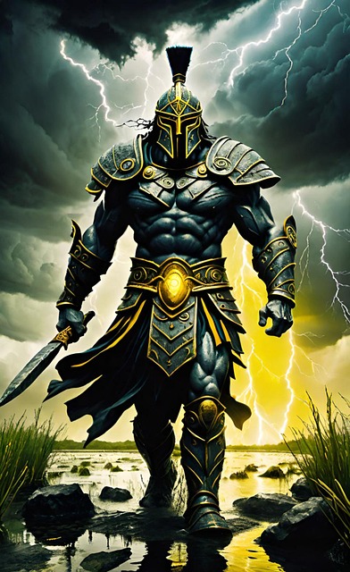 Free warrior greek statue illustration