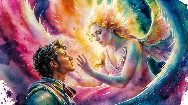 Free angel beautiful couple romantic couple illustration