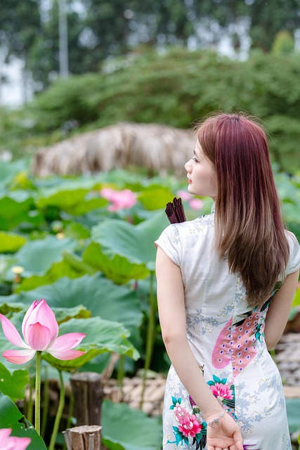 Vietnam, Kvinde, Lotus, Blomst, Dam