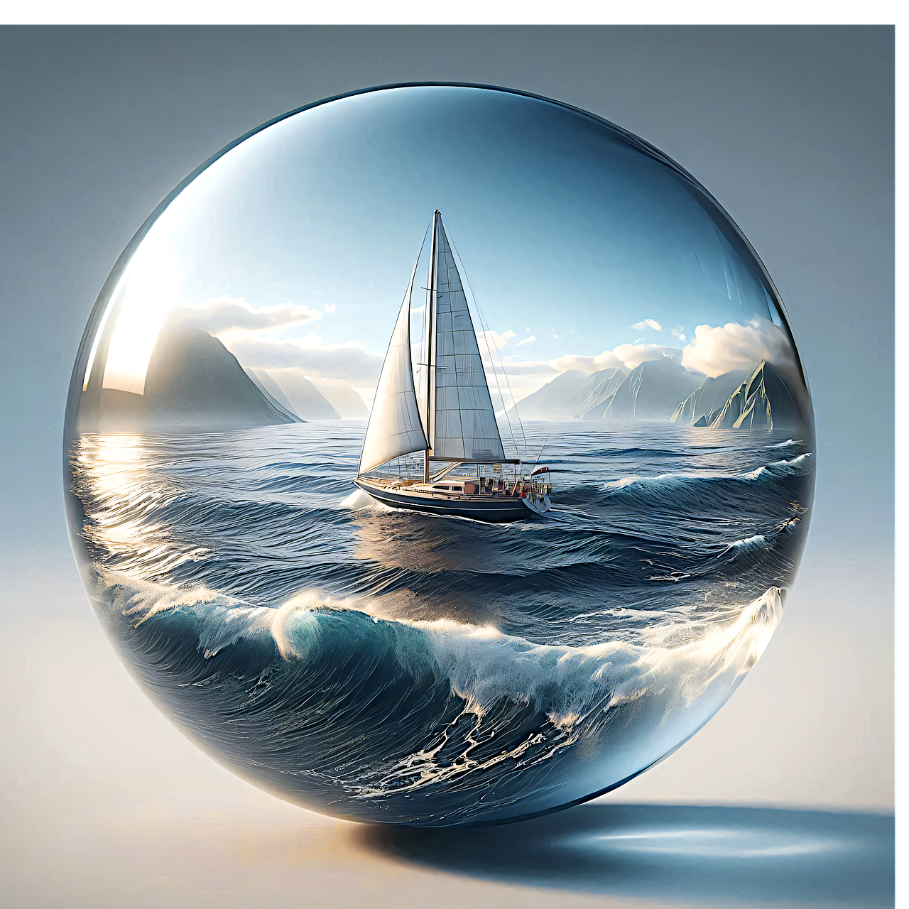 Free ai generated sailboat ocean illustration