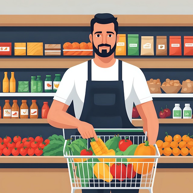 Free grocery supermarket shopping illustration