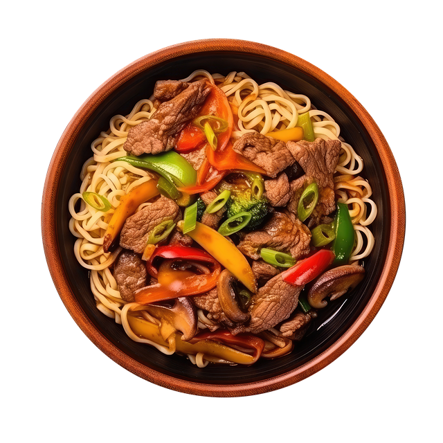 Free ai generated noodles beef illustration