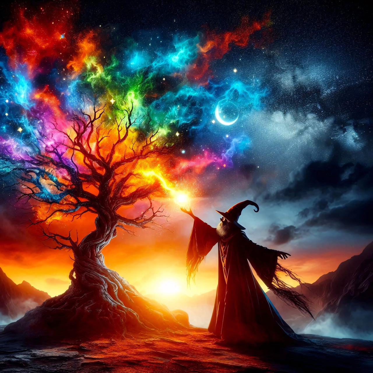 Free ai generated wizard spell illustration