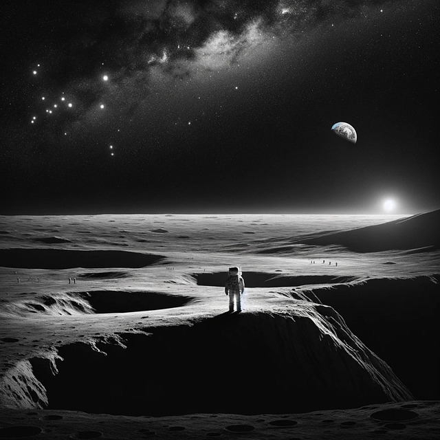 Free ai generated astronaut moon illustration