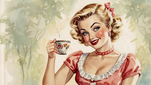 Free ai generated woman tea illustration