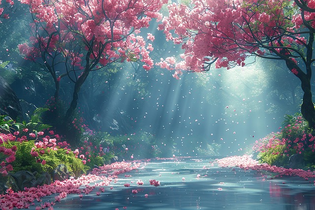 Free ai generated path blossom illustration