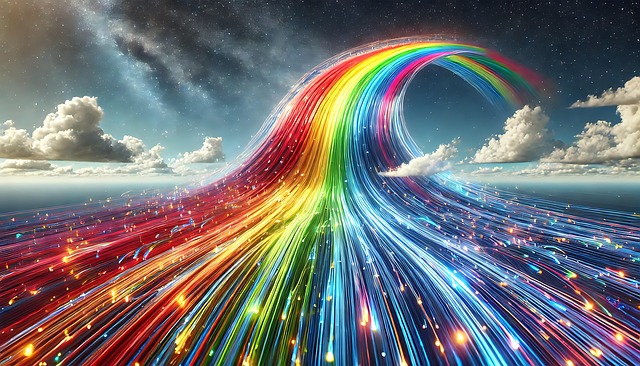 Free rainbow light stripes illustration