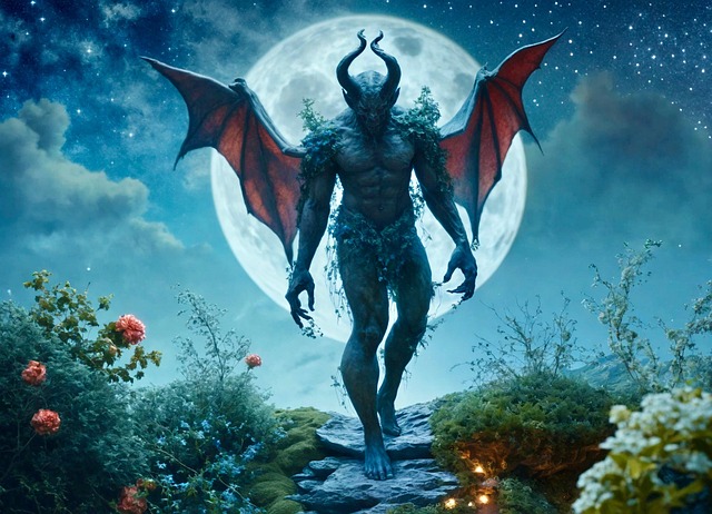 Download free HD stock image of Demon Nature Free demon nature moon illustration