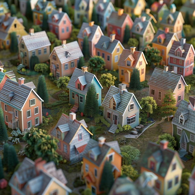 Download free HD stock image of Ai Generated Miniature Free ai generated miniature houses illustration