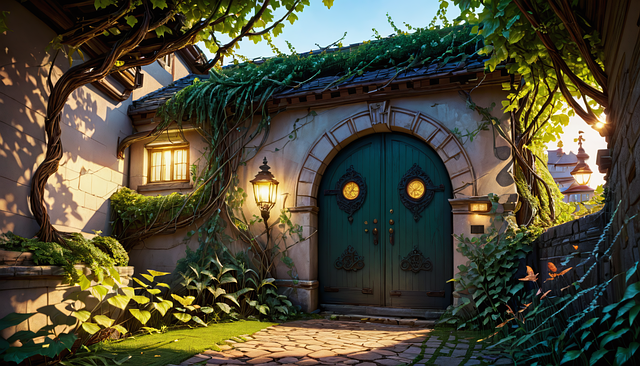 Free ai generated entrance door illustration