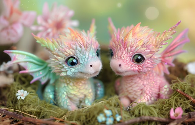 Free ai generated baby dragons dragons illustration