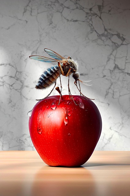 Free apple fruit insect illustration