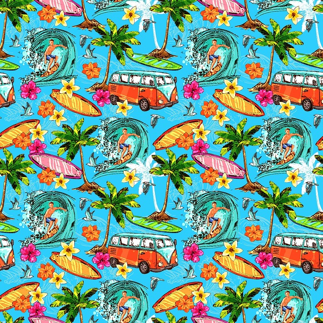 Zomer, Poster, Patroon, Naadloos