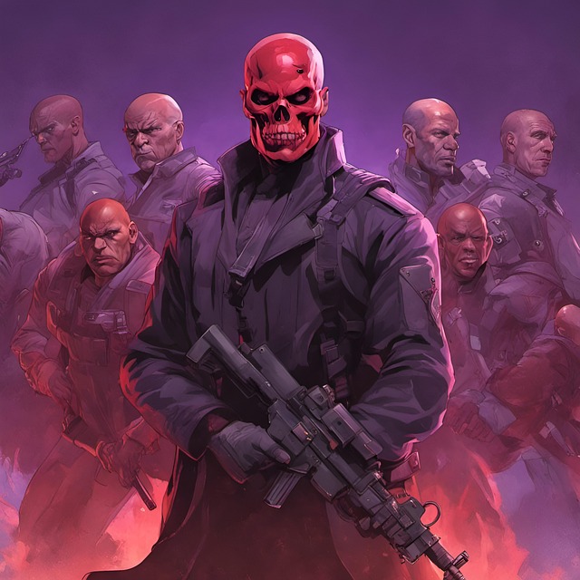 Free scarlet skull purple shirts fascist illustration