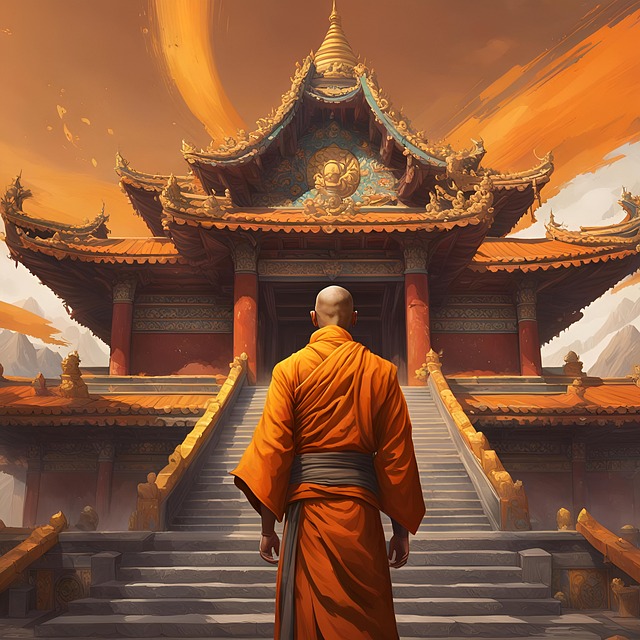 Free steel fist tibetan super villain illustration