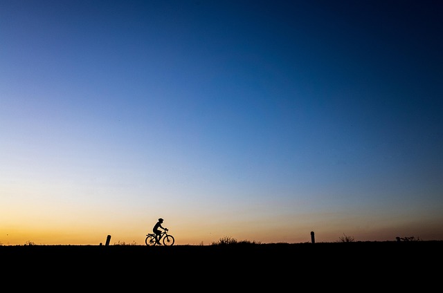 sunrise, cycling, silhouette, bicycle, nature, landscape, sun, dawn, sky, morning, summer, exercise, running, fitness, bike, health, lifestyle, run, sports, outdoors