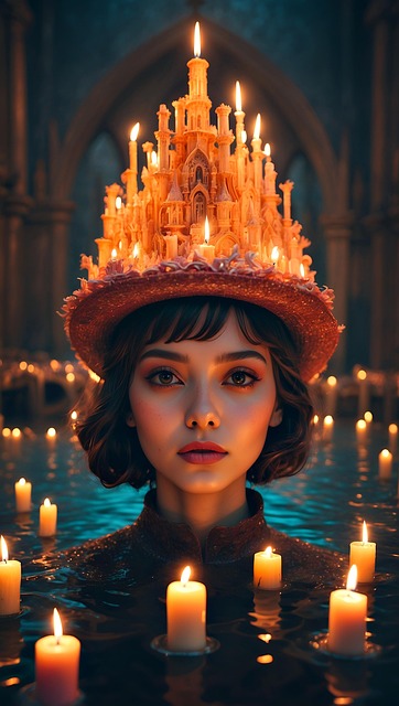Free ai generated woman candles illustration