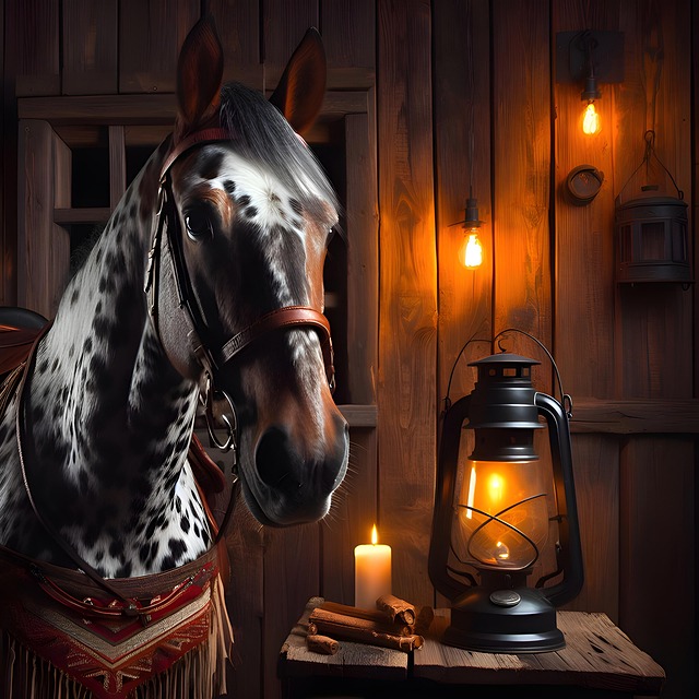 Free ai generated horse lantern illustration