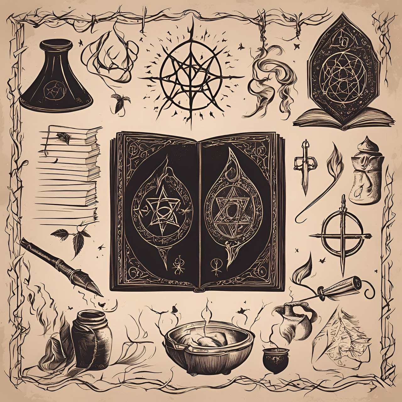 Download free HD stock image of Mysticism Witchcraft Free mysticism witchcraft magic illustration