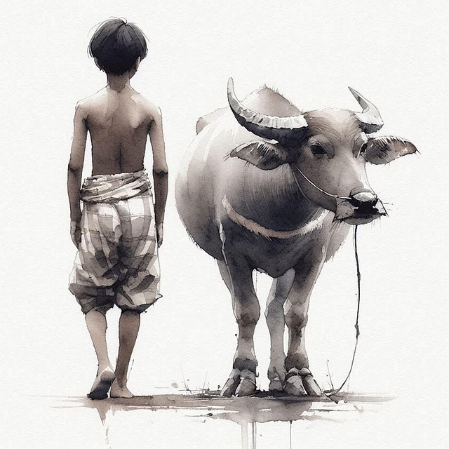 Free ai generated buffalo shepherd illustration