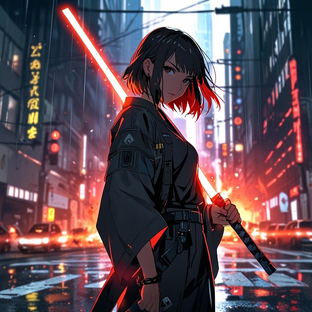 Free ai generated woman samurai illustration