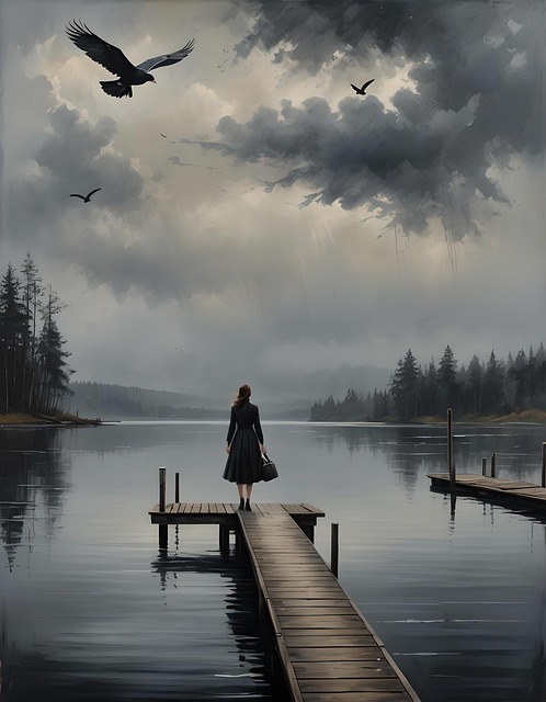 Download free HD stock image of Ai Generated Dock Free ai generated dock pier illustration