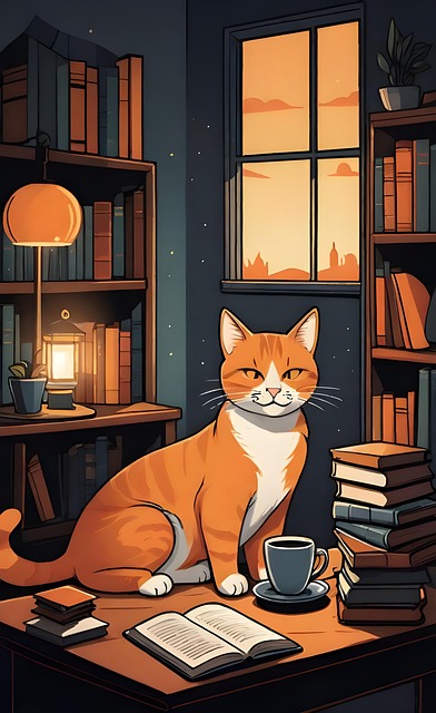 Free ai generated cat living room illustration