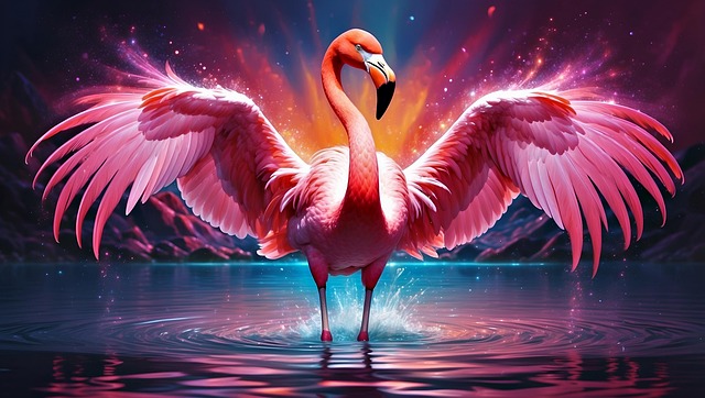 Free ai generated nature flamingo illustration