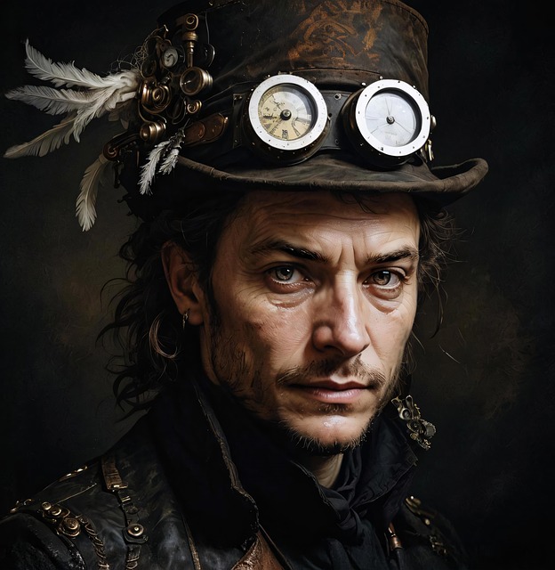 Download free HD stock image of Ai Generated Man Free ai generated man steampunk illustration