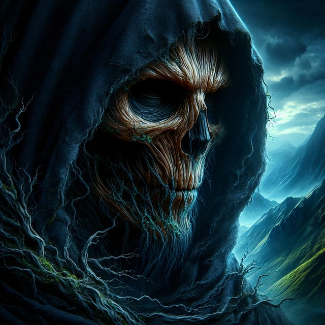 Free ai generated reaper skull illustration